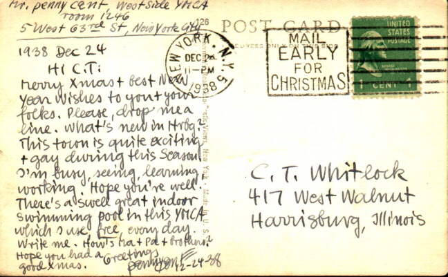 Post Card to Charles Whitlock