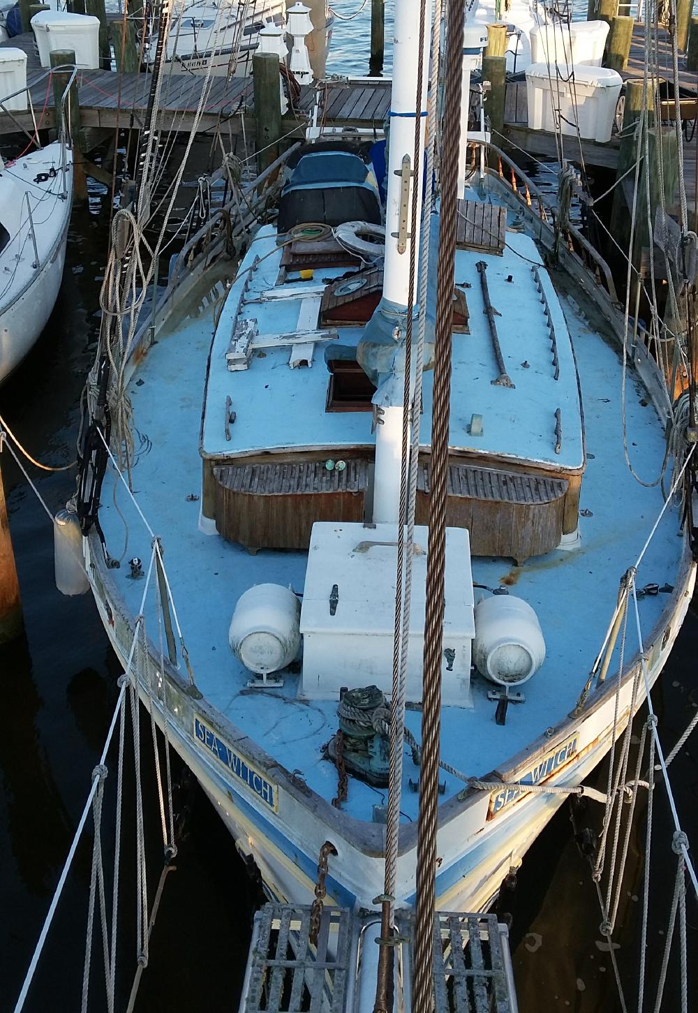 Sea Witch at beginning of
                                        restoration